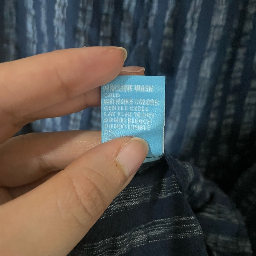 J.McLaughlin Christa dress in a blue & white vertical stripe XS - Picture 7 of 10